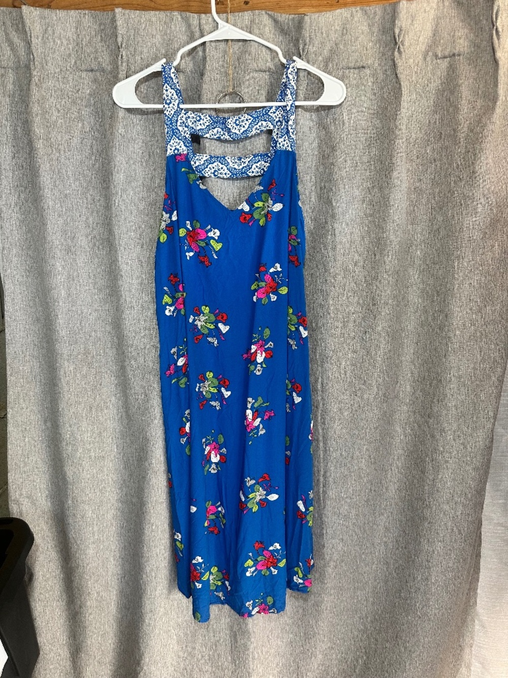 Matilda Jane "Perfectly Polished" Blue Floral Ladder Back Midi Dress - Size M